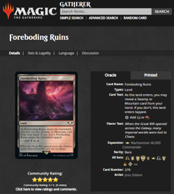 2022 MTG Magic the Gathering Warhammer 40k Surge Foil #279 Foreboding Ruins - Image 3