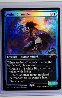 MTG Magic the Gathering Store Championship Full Art Promo Foil Aether Channeler - Image 1