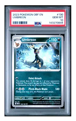 PSA 10 2023 POKEMON OBF EN-OBSIDIAN FLAMES UMBREON 130 - Image 1