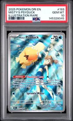 Pokemon Misty's Psyduck Illustration Rare #193 Destined Rivals PSA 10 - Image 1