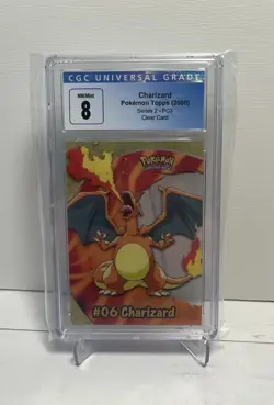2000 Charizard Pokemon Topps TV Animated Clear PC3 CGC 8 - Image 1