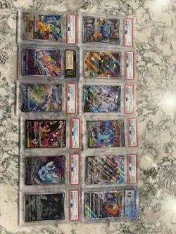 Pokemon Graded Holo Foil Card Lot Charizard VSTAR Blastoise Pikachu Mewtwo 12 - Image 1