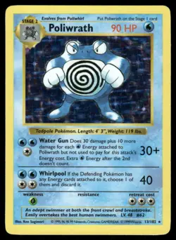 Poliwrath 13/102 Base Set Shadowless Holo Holo Rare NM EBAY LIVE FRIDAY - Image 1