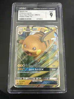 Holo RAICHU GX! CGC 8! NM/MINT! 2019 Pokemon TCG Hidden Fates Tins Promo #SM213 - Image 1