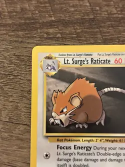 Pokemon TCG Lt. Surge's Raticate 60 HP Gym Challenge Uncommon 1st Ed 53/132 - Image 2
