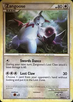 Zangoose 39/95 Rare Call of Legends Pokemon Lightly Played - Image 1