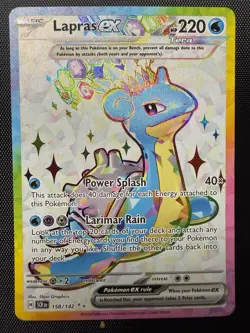 Pokemon Lapras ex 158/142 Sv07: Stellar Crown Ultra Rare Holo Basic HP220 - Image 1