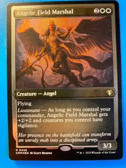 MTG 1x FOIL ETCHED Angelic Field Marshal # 456 Commander Masters Magic the x1 NM - Image 1