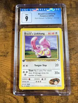 2000 Pokemon Gym Heroes 1st Edition Brock's Lickitung #41/132 CGC 9 - Image 1