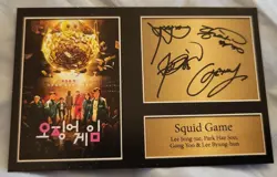 Squid Games Actor Signatures Card Old Prop Pop Culture Memorabilia TV Programme - Image 1