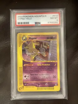 2003 Pokemon Aquapolis Hypno Holo #H12 PSA 8 NM-MT Card - Image 1