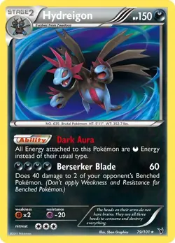 Hydreigon Noble Victories 79 Reverse Holo Pokemon Card LP - Image 1