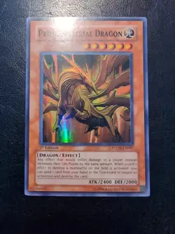 Yu-Gi-Oh! SUPER RARE HOLO CARD PRIME MATERIAL DRAGON PTDN-EN087 1ST LP - Image 1