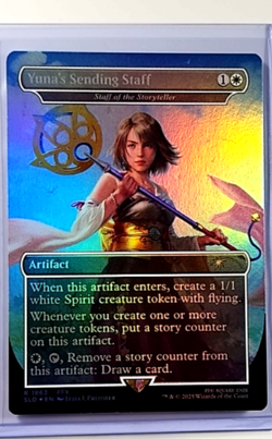 2025 MTG Magic the Gathering SLD Secret Lair Borderless Foil Yunas Sending Staff - Image 1