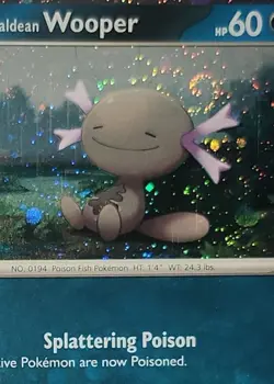 Pokemon Paldean Wooper Head Swirl 🌀 Cosmo Holo Bleed Error 041 Black Star Promo - Image 1