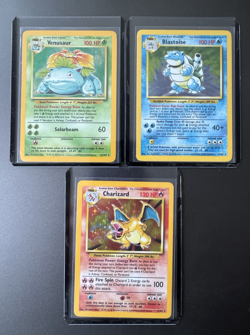 Pokemon Base Set Holo Starters Unlimited Vintage Charizard Blastoise Venusaur LP - Image 1