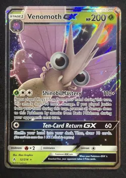 Pokemon Venomoth GX 12/214 SM-Unbroken Bonds Ultra Rare Holo 200 HP Stage 1 - Image 1