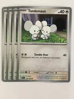 Pokemon TCG Paradox Rift 4x Playset Tandemaus 154/182 Near Mint - Image 1