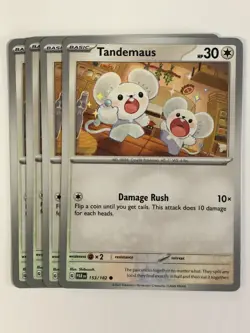 Pokemon TCG Paradox Rift 4x Playset Tandemaus 153/182 Near Mint - Image 1
