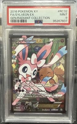 2016 POKEMON XY GENERATIONS RADIANT COLLECTION #RC32 FULL ART/SYLVEON EX PSA 9 - Image 1