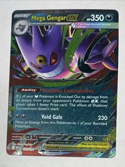 Pokemon TCG Mega Gengar EX Me02: Phantasmal Flames Double Rare Holo 056/094 350… - Image 1
