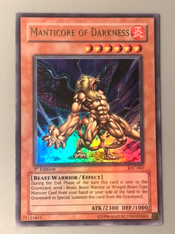 yugioh Manticore of Darkness IOC-067 1st Edition Ultra Rare near mint - Image 1