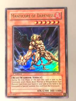 yugioh Manticore of Darkness IOC-067 1st Edition Ultra Rare near mint - Image 2