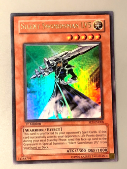 yugioh SILENT SWORDMAN LV5 FET-EN008 Ultra Rare 1st Edition near mint - Image 1