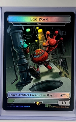 2025 MTG Magic the Gathering SLD Secret Lair Sonic Foil Token #2101 Egg Pawn Myr - Image 1