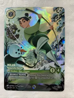 Disney Lorcana Mulan - Resourceful Recruit (Enchanted) 229/204 Winterspell Holo - Image 1