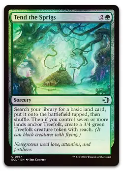 Tend the Sprigs #197 (Foil) (NM) ECL Magic MTG - Image 1