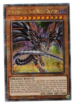 Yu-Gi-Oh Card Red Eyes Darkness Metal Dragon Quarter Century Rare RA04-EN003! NM - Image 1