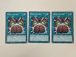 Yugioh - Brain Control x 3 - 1st Edition LP - Plus Free Holo Card - Image 1