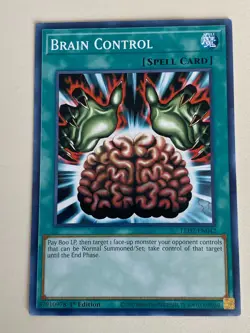 Yugioh - Brain Control x 3 - 1st Edition LP - Plus Free Holo Card - Image 2