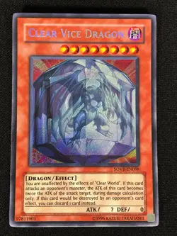 Yugioh Clear Vice Dragon SOVR-EN098 Secret (NM) - Image 1