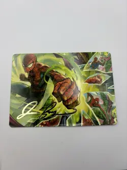 Magic The Gathering Spider Man Kapow Gold Stamped Art Series Card MTG - Image 1