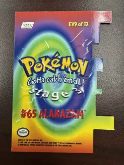 Pokemon TOPPS The Movie Animation Non Holo DIE CUT Alakazam EV9 of 12 LP - Image 2