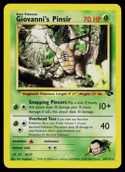 Pokemon Card - Giovanni's Pinsir Gym Challenge 24/132 Unlimited Rare - Image 1
