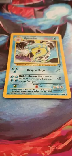 Pokemon Gyarados Holo Rare Card #007/130 Base Set 2 TCG 100 HP English - Image 2