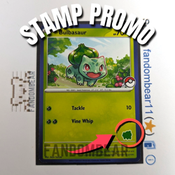 2023 Bulbasaur MY FIRST BATTLE STAMP PROMO card BLUE BORDER Pokemon TCG LP - Image 1