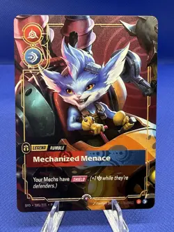 Riftbound METAL Card - Rumble Mechanized Menace - Prize Wall Exclusive - Image 1