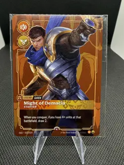 Riftbound METAL Card -Garen Might of Demacia - Prize Wall Exclusive - Image 1