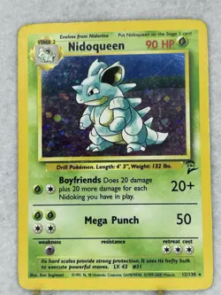 Pokemon TCG Nidoqueen Base Set 2 Holo Unlimited Rare Card 12/130 LP Condition - Image 1