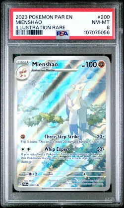 2023 POKEMON PAR EN-PARADOX RIFT ILLUSTRATION RARE #200 MIENSHAO PSA 8 - Image 1