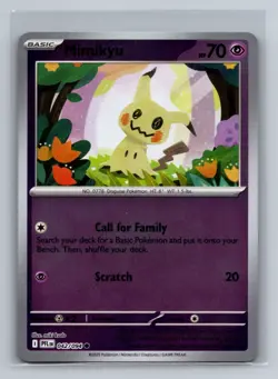 Mimikyu Reverse Holo Common ME02: Phantasmal Flames PFL Psychic 042/094 Pokemon - Image 1