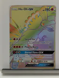 Pokemon Ho-Oh GX SM80 Rainbow Rare Full Art Black Star Promo NM Condition - Image 1