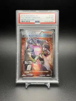 2016 Pokemon XY Fates Collide Team Rocket's Handiwork Full Art #124 GEM PSA 10 - Image 2