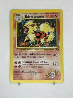 Pokemon TCG Blaine's Arcanine Gym Challenge 1 Holo Unlimited Rare LP - Image 1