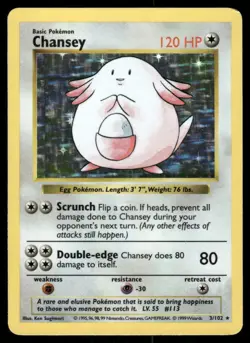 Chansey 3/102 Base Set Shadowless Holo Holo Rare NM EBAY LIVE FRIDAY - Image 1