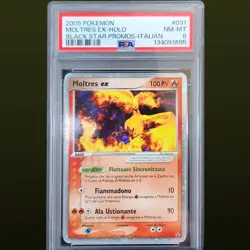 2005 POKEMON BLACK STAR PROMOS 031 MOLTRES EX-HOLO ITALIAN PSA 8 - Image 1